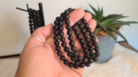 Zwarte Obsidiaan armband- mat 8mm kraal (heren)