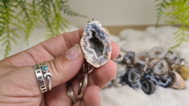 Agaat Geode Sleutelhanger