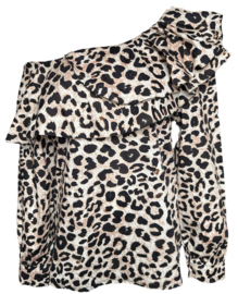 Leopard off shoulder blouse