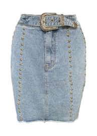 Denim studs skirt