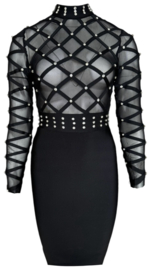 Black Crystal bandage dress