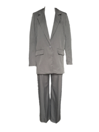 Mid grey striped oversized suit