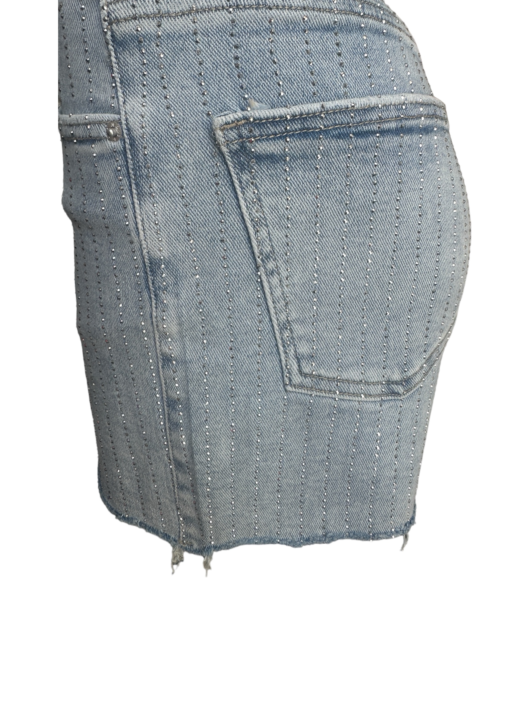 Diamond denim stretch short