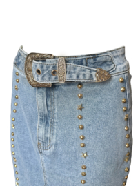 Denim studs skirt