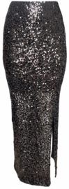 Black midi glitter skirt