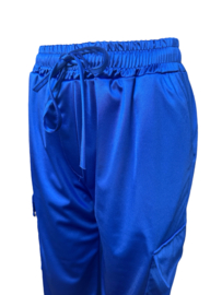 Cobalt stretch satin cargo