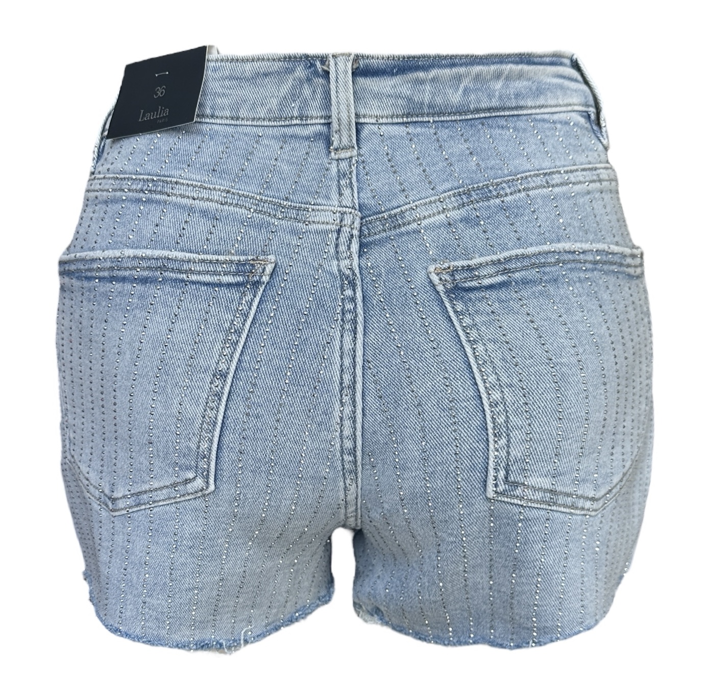 Diamond denim stretch short