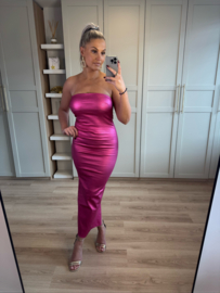 Fuchsia ivy strapless dress