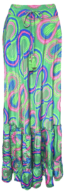 Green/pink dazzle me maxi skirt