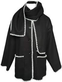 Black tote scarf coat