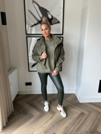 Army leather look legging