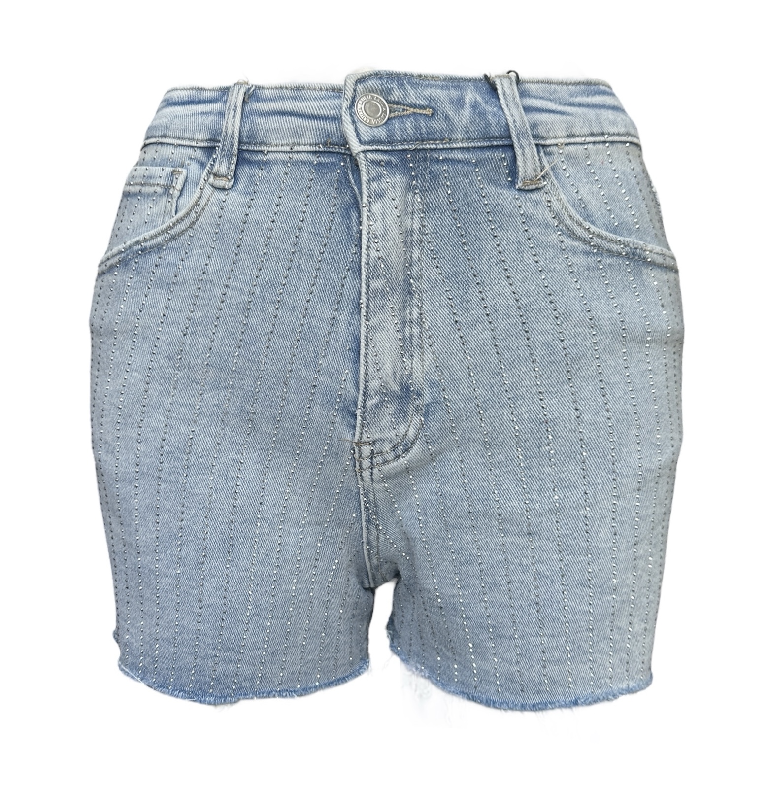 Diamond denim stretch short