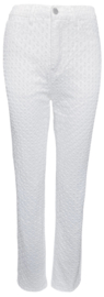 White broderie jeans