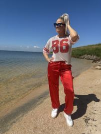 Red colby oversized glitter shirt