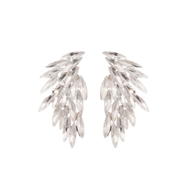 Silver strass wings earring