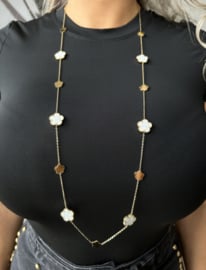Gold/white cleef necklace