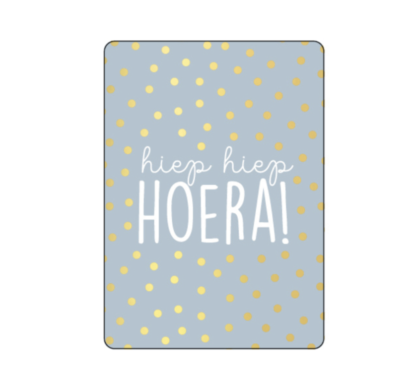 Mini Kadokaartje - hiep hiep HOERA!