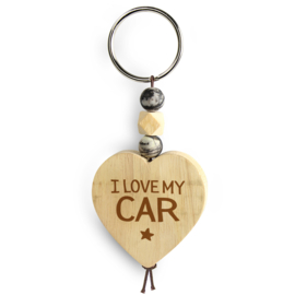 houten sleutelhanger car