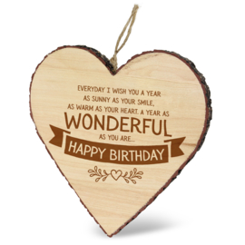 houten hart happy birthday