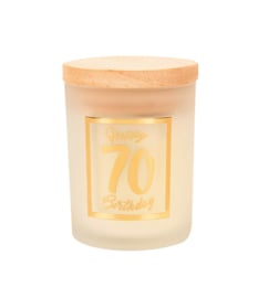 Small scented candles gold/white - 70 years