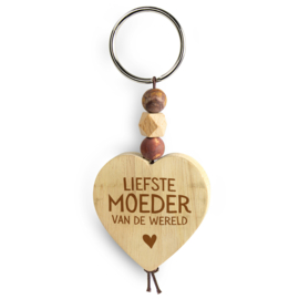 houten sleutelhanger moeder