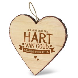 houten hart hart van goud bedankt