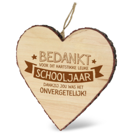 houten hart bedankt schooljaar