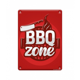 metal sign BBQ zone