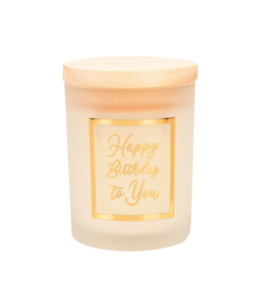 Small scented candles gold/white - happy birthday