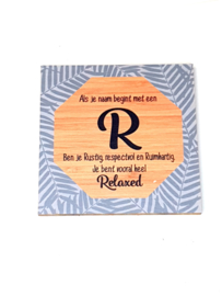 onderzetter letter R