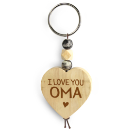 houten sleutelhanger oma