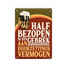 metal sign half bezopen