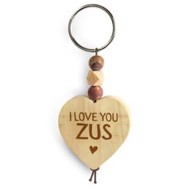 houten sleutelhanger zus