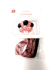 Decoration Balloons rosé/zwart