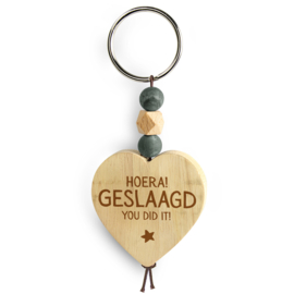 houten sleutelhanger geslaagd