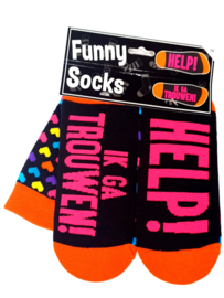 funny socks trouwen