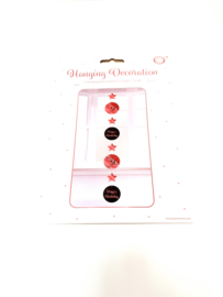 haning decorations rosé/zwart
