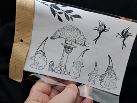 Fairy Journal art Sticker knipvellen zwart wit