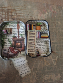 workshop: "mini bookshelf in a tin"