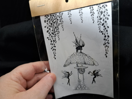 Fairy Journal art Sticker knipvellen zwart wit