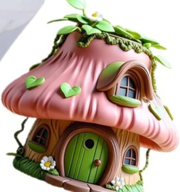 kinderfeestje DIY pakket "mushroom houses"