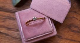 LILY chaton geelgoud en diamant ring