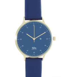 Tyno horloge Rosé goud blauw 201-006 blauw