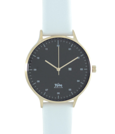 Tyno horloge Rosé goud zwart 201-005 wit