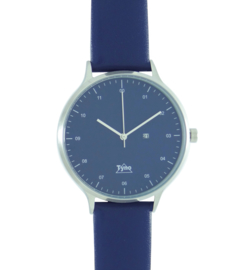 Tyno horloge zilver blauw 201-003 blauw