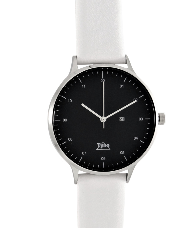 Tyno horloge zilver zwart 201-002 wit