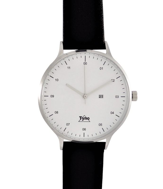 Tyno horloge zilver wit 201-001 zwart