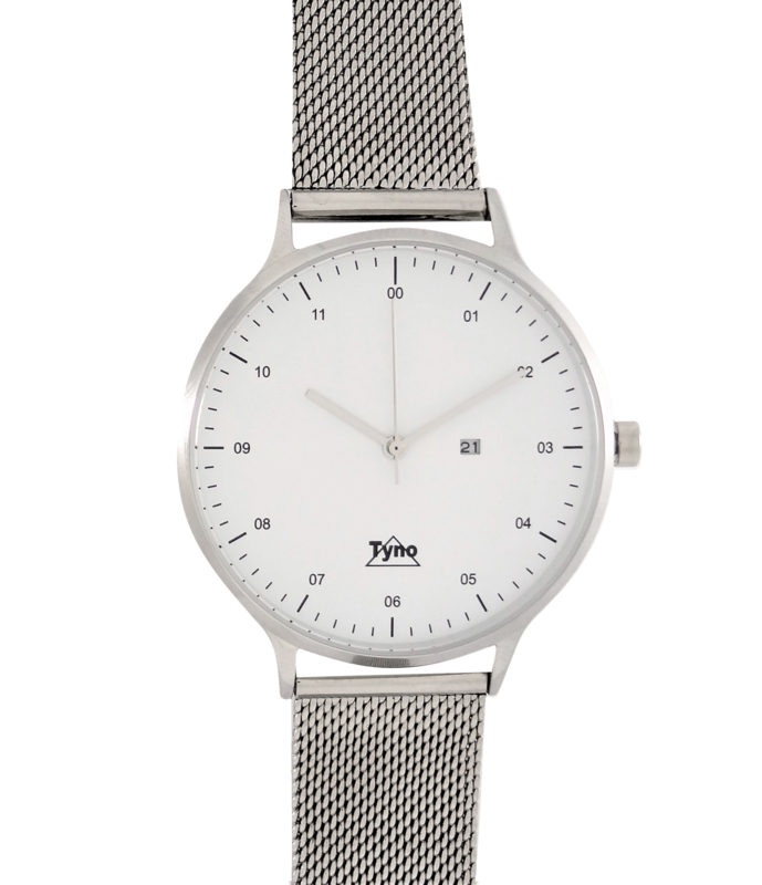 Tyno horloge zilver wit 201-001 Mesh