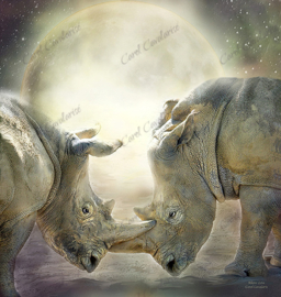 Rhino Love - Artwork by Carol Cavalaris