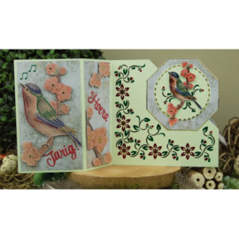 3D Push Out - Jeanine's Art - Vintage Birds - Stone Bird House